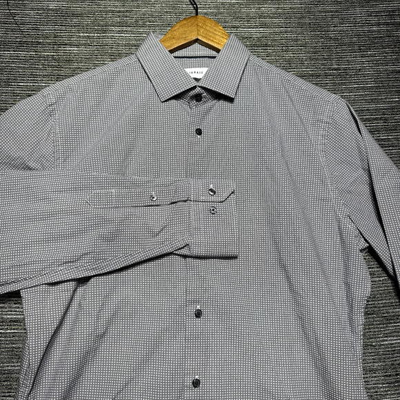 Calibrate Trim Button Up Shirt Men's 16 Purple Geometric Long Sleeve Stretch - Picture 1 of 13